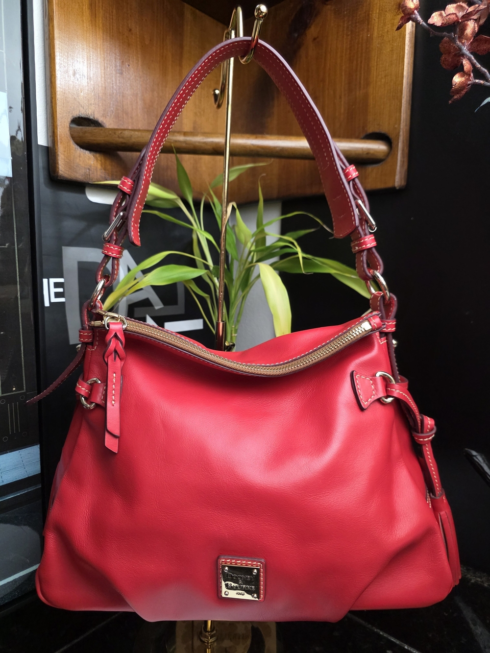 Red Leather Shoulder Bag